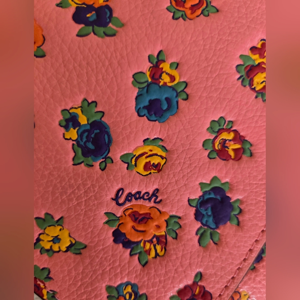 NWT COACH Leather Crossbody Pink Lemonade Floral Bag - Picture 16 of 16